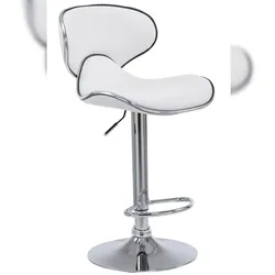 Décoshop26 - Barhocker Barstuhl höhenverstellbar mit Fußstütze aus weißem Kunststoff und Metall 10_0000078