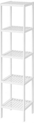 Garvee 5-Tier Bamboo Freestanding Storage Shelf Rack - Slim Open Floor Shelving for Bathroom, Kitchen, Pantry & Balcony
