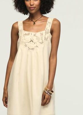 Lucky Brand Crochet Shift Mini Dress - Women's Clothing Dresses Mini Dress in Cream, Size XS