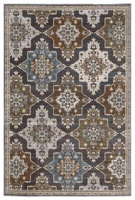 Style Haven Everly Panel Medallions Blue/ Rust Area Rug