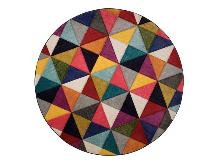 Kurzflorteppich Samba I Multicolor Ø 160cm Netzstoff