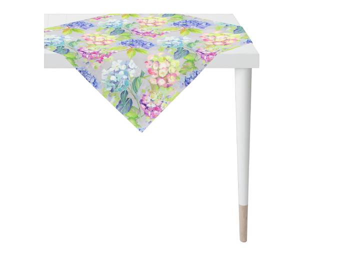Tischdecke APELT 3108 , bunt (grau, mauve, grün), B:88cm H:0,5mm L:88cm, Obermaterial: 100% Baumwolle, Tischdecken, Tischdecke, trendige Blumen im Aquarellstil designt