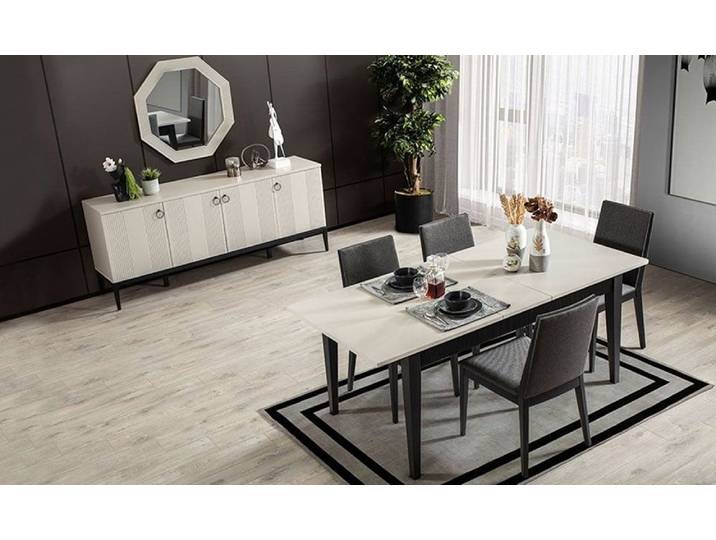 Xlmoebel Esszimmer-Set Elegantes Esszimmer-Ensemble in modernem Design, (5-St., 5tlg. Esszimmer set(Esstisch+4xStuhl), Hergestellt in Europa