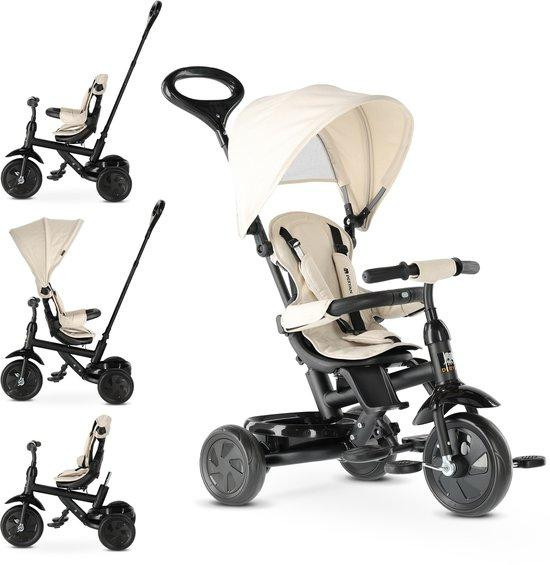 Deryan Avonturier Kinderdriewieler met duwstang - Nougatkleur