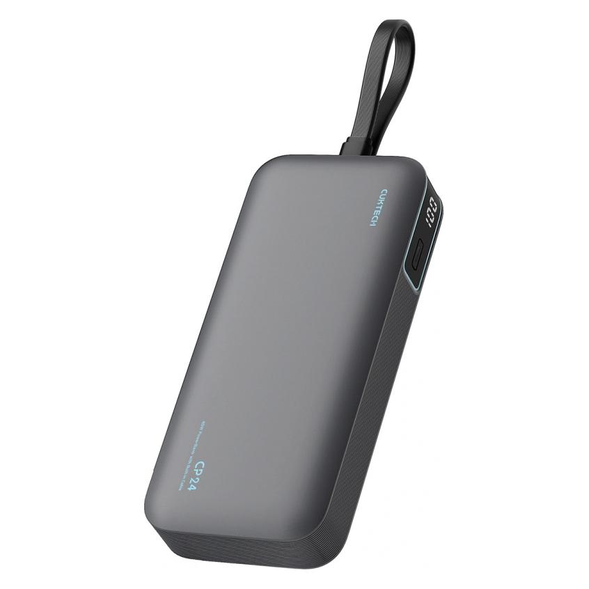 Cuktech Powerbank LPB200N 40W 20000mAh ze zintegrowanym kablem - szary (20000 mAh, 40 W) (6977556350702)