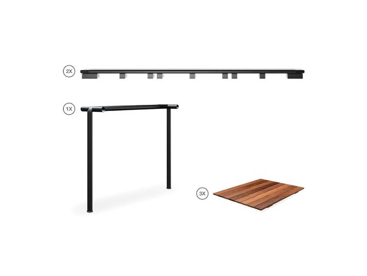 Houe AVANTI Infinity. Set 3 Tischplatte: Thermo Esche. Gestell: