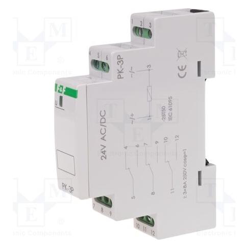F&R F & F Elektromagnetisch 24 V 3 x 8 A - PK3P24 (PK-3P-24V)