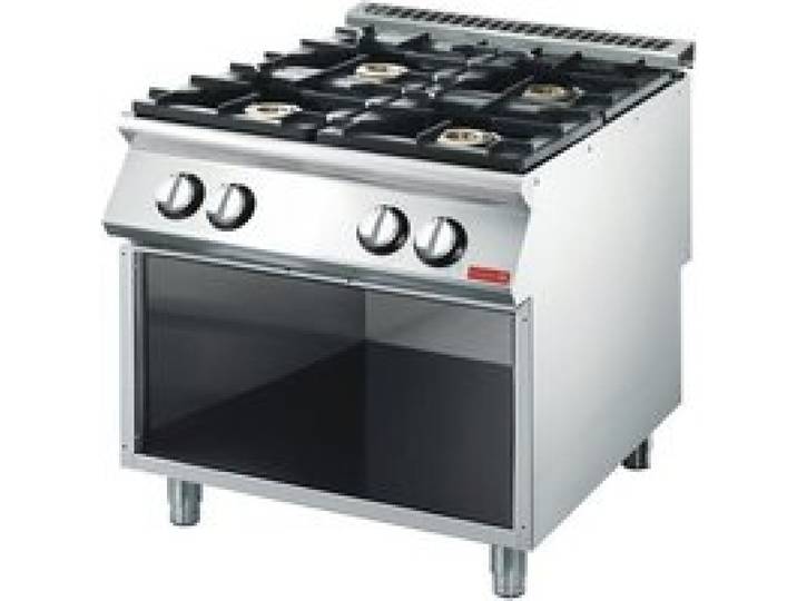 Piano de cuisson 4 brûleurs 18 4 kw - placard ouvert - Gastro M