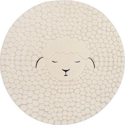 Teppich MERINOS "Eclipse kids", beige (cream), H:14mm Ø:120cm, Polypropylen, Teppiche, Teppich, Teppich für Kinderzimmer, Kinderteppich, Spielteppich, Pflegeleicht