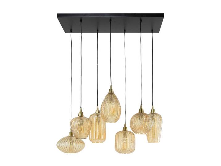 Clemento V-Shape Pendelleuchte Amberfarbenes Glas