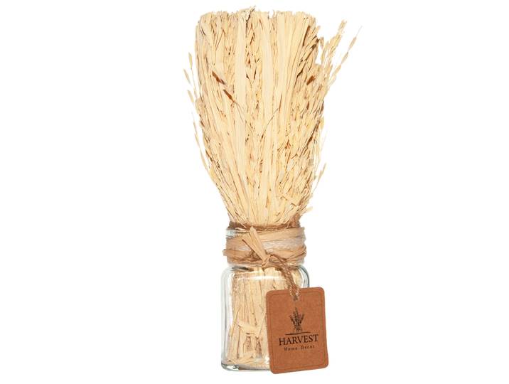 Deko-Gras in dekorativem Glas, beige, Höhe 22 cm
