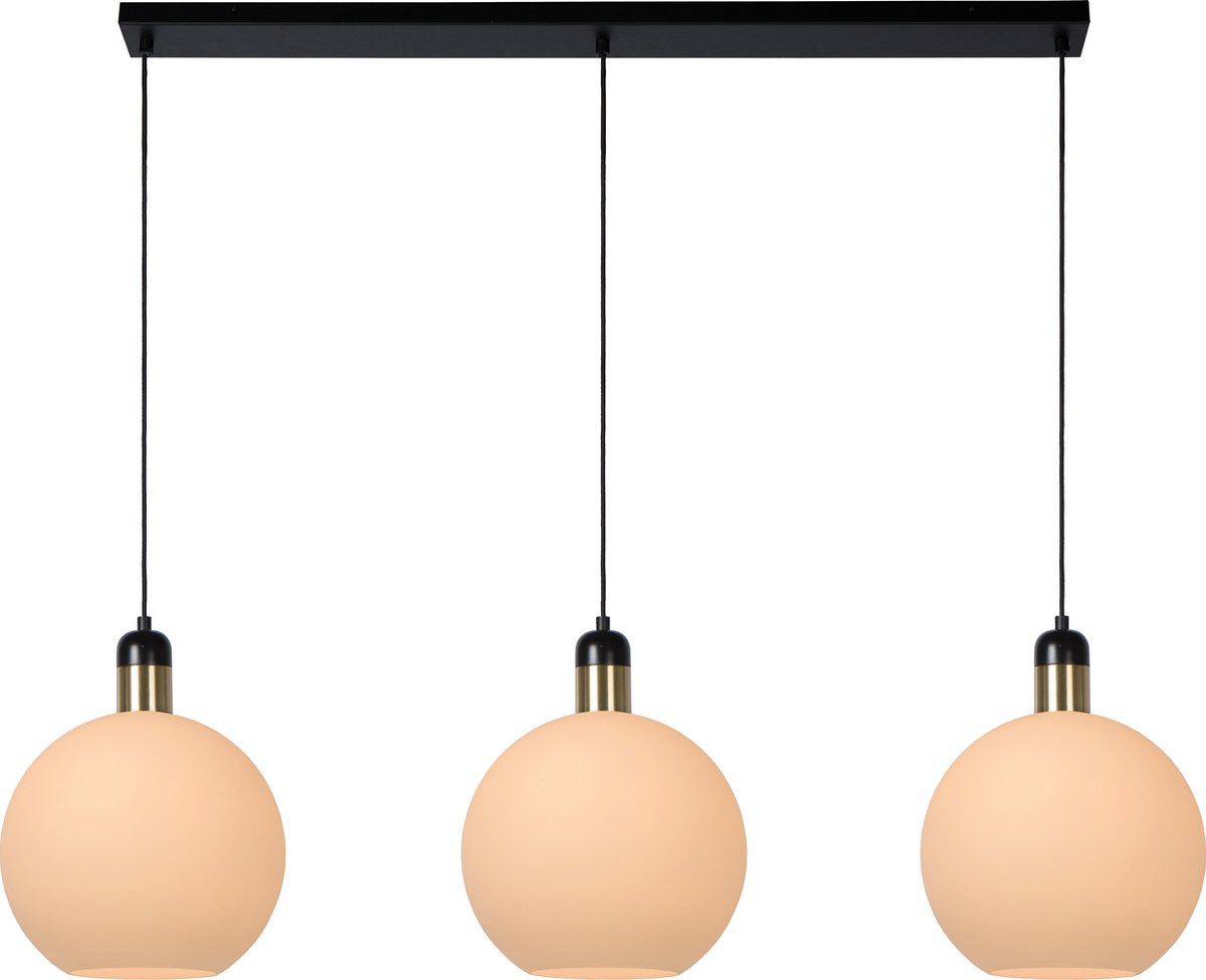 Lucide JULIUS Hanglamp met 3x E27 Opaal Glas en Textiel