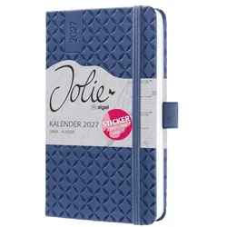 Sigel Buchkalender Wochenkalender »Jolie 2027 Hardcover« A6 blau, 9.5x15x1.6 cm