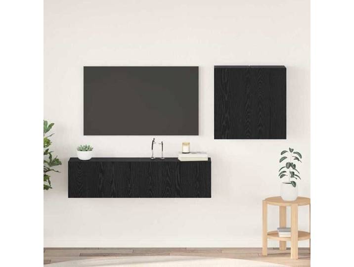 NEW 2026  Ensemble meuble TV Placards TV Montage mural Chêne noir Bois d'ingénierie 120x30x30 cm L8050