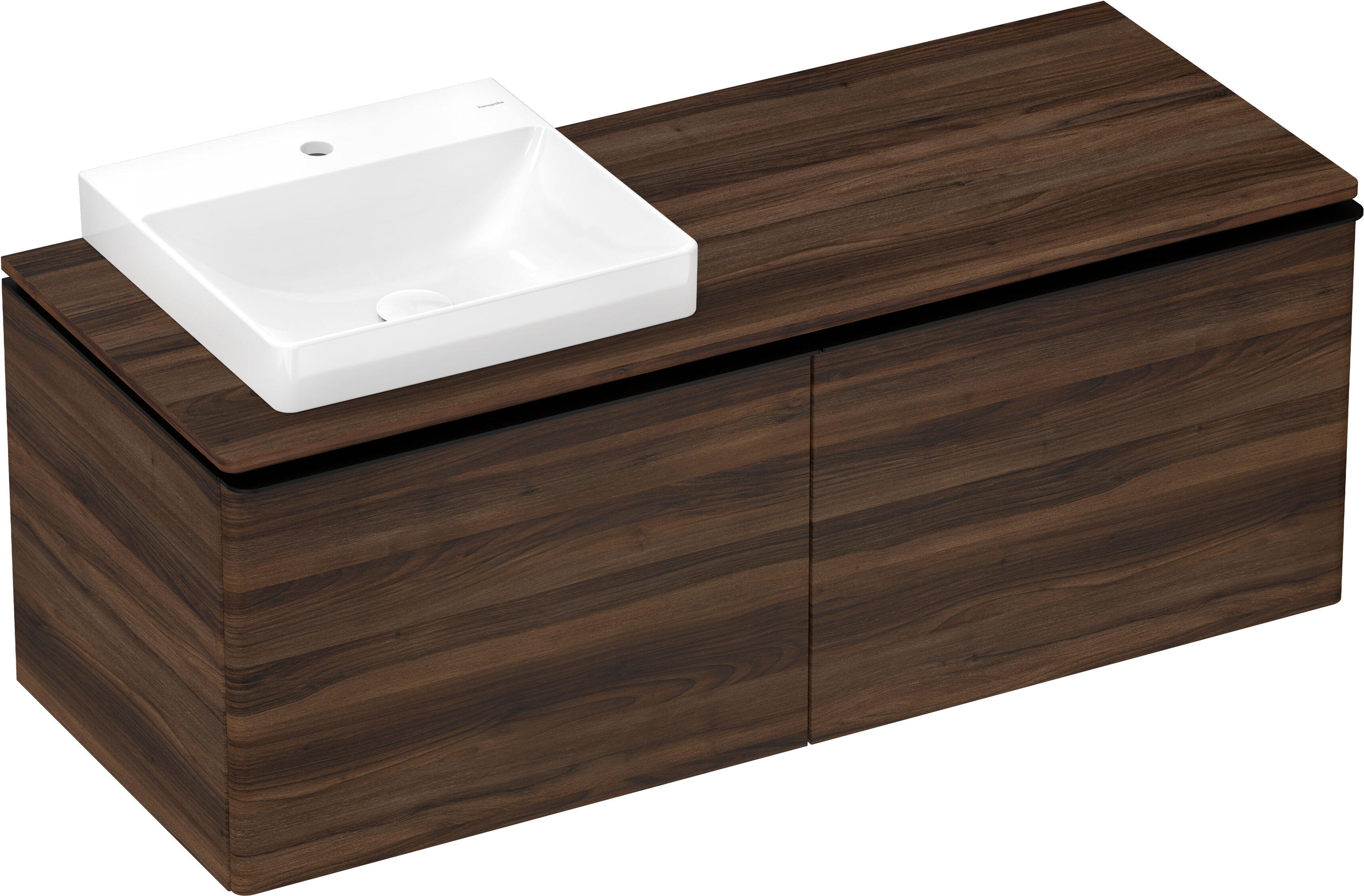 Hansgrohe Xelu Q console 54097630 1360 x 550 mm, découpe à gauche, 540 x 480 mm, noyer foncé