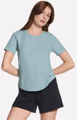 Skechers Women's GO WALK Luxe Rib Tee (Size XL) Desert Green, Polyester,Spandex