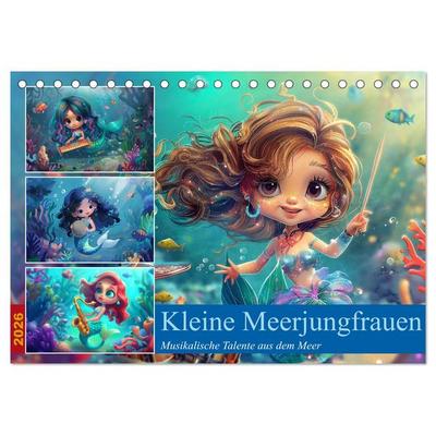 Kleine Meerjungfrauen (Tischkalender 2026 DIN A5 quer), CALVENDO Monatskalender