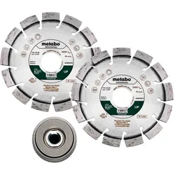 Metabo Set 2xDiamanttrennscheibe 115x22,23mm, UP+ 1xQuickspannmutter M 14 - 628581000