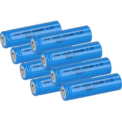 8x XCell IFR 14500 AA Solar Akku LiFePO4 3,2V 600mAh