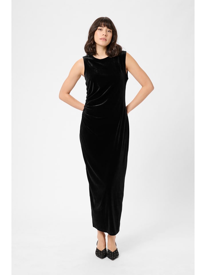 Kaffe Samtkleid in Schwarz - XL