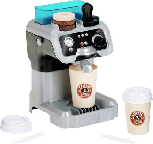 Theo Klein 9510 Barista Espressomaschine I Mit Wassertank und Durchlauffunktion I Inkl. Kaffeepads, -stempel, Bechern u.v.m. I Spielzeug für Kinder
