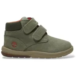 Timberland Unisex für Kinder. TB0A6ED6EBM1 Grüne Toddle Tracks Lederstiefeletten (21), Wohnung, Spaltleder, Klettverschluss, Lässig, Kinderb
