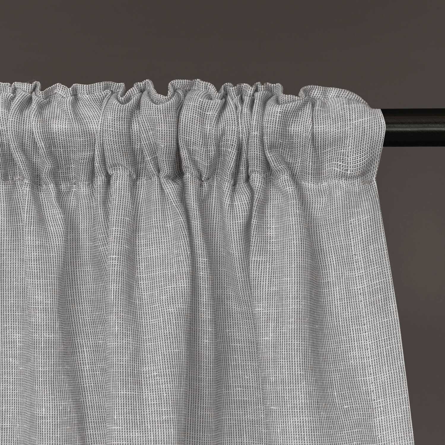 Vorhang GERSTER "Anzo" Gr. 1, grau, B:140cm H:245cm, Wirkware, Leinen, Polyester, Gardinen, Vorhang, Fertigschal Uni