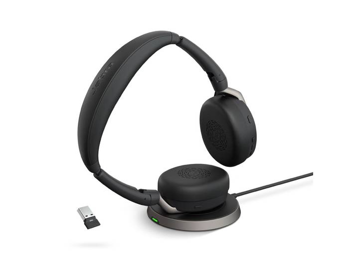 Jabra Evolve2 65 Flex MS Duo Casque sans fil Bluetooth + Dongle USB-A + Station de charge