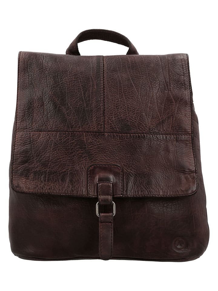 HIDE & STITCHES Leder-Rucksack in Braun - (B)29 x (H)34 x (T)8 cm - onesize