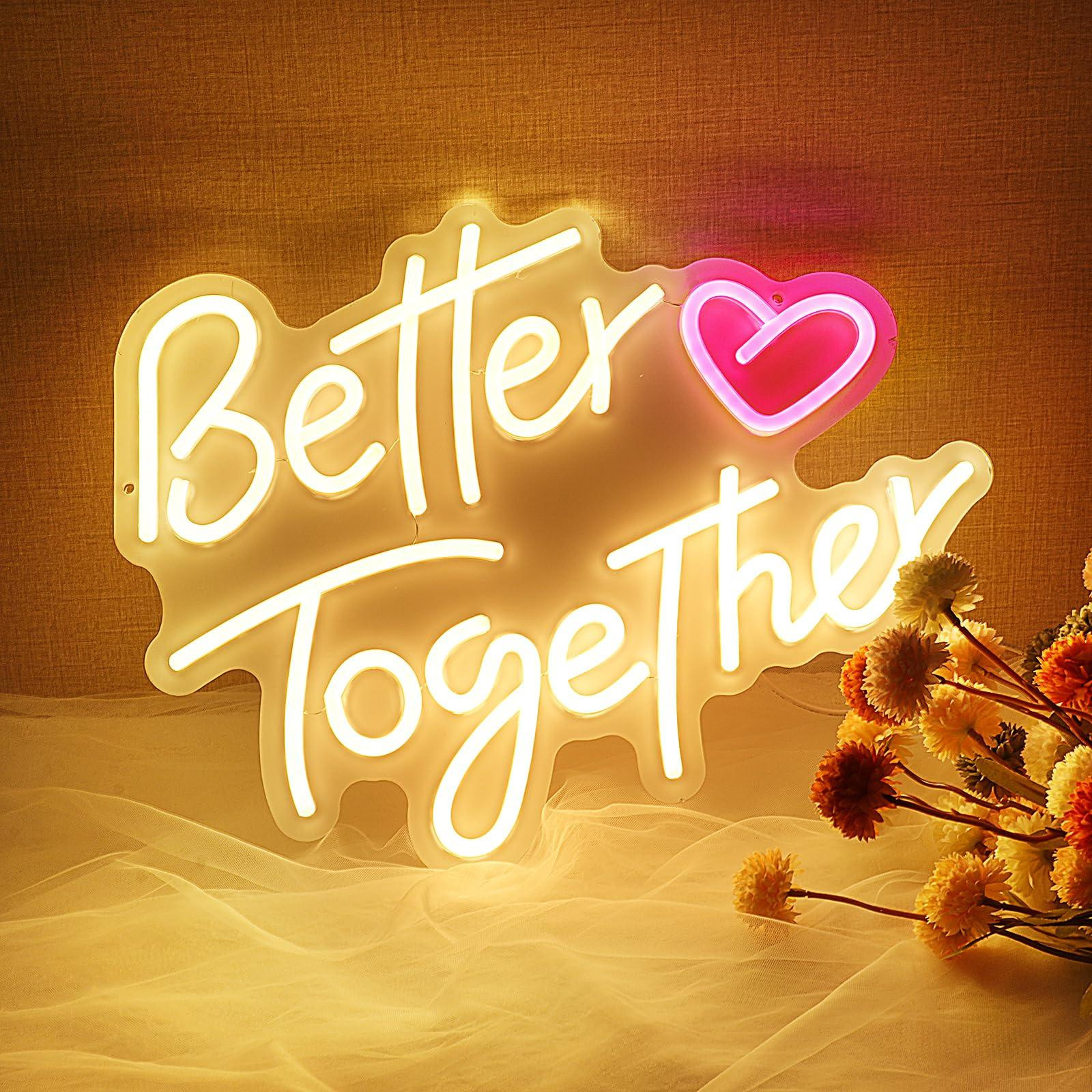 Selius Better Together Neon Sign LED Muurdecor met Dimbare Schakelaar