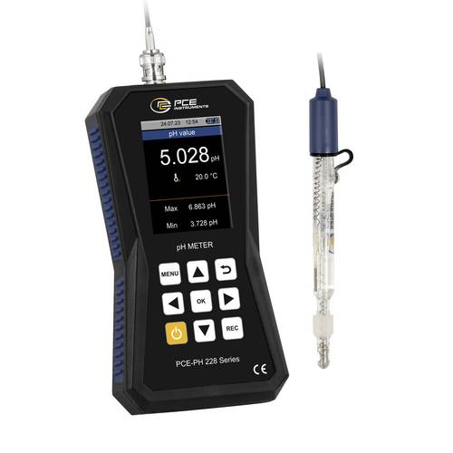 PCE Instruments Hochpräzises pH-Messgerät PCE-PH 228LAB-LC für ionenarme Medien|Genauigkeit ± 0,002 pH + 2 Digit |Redox