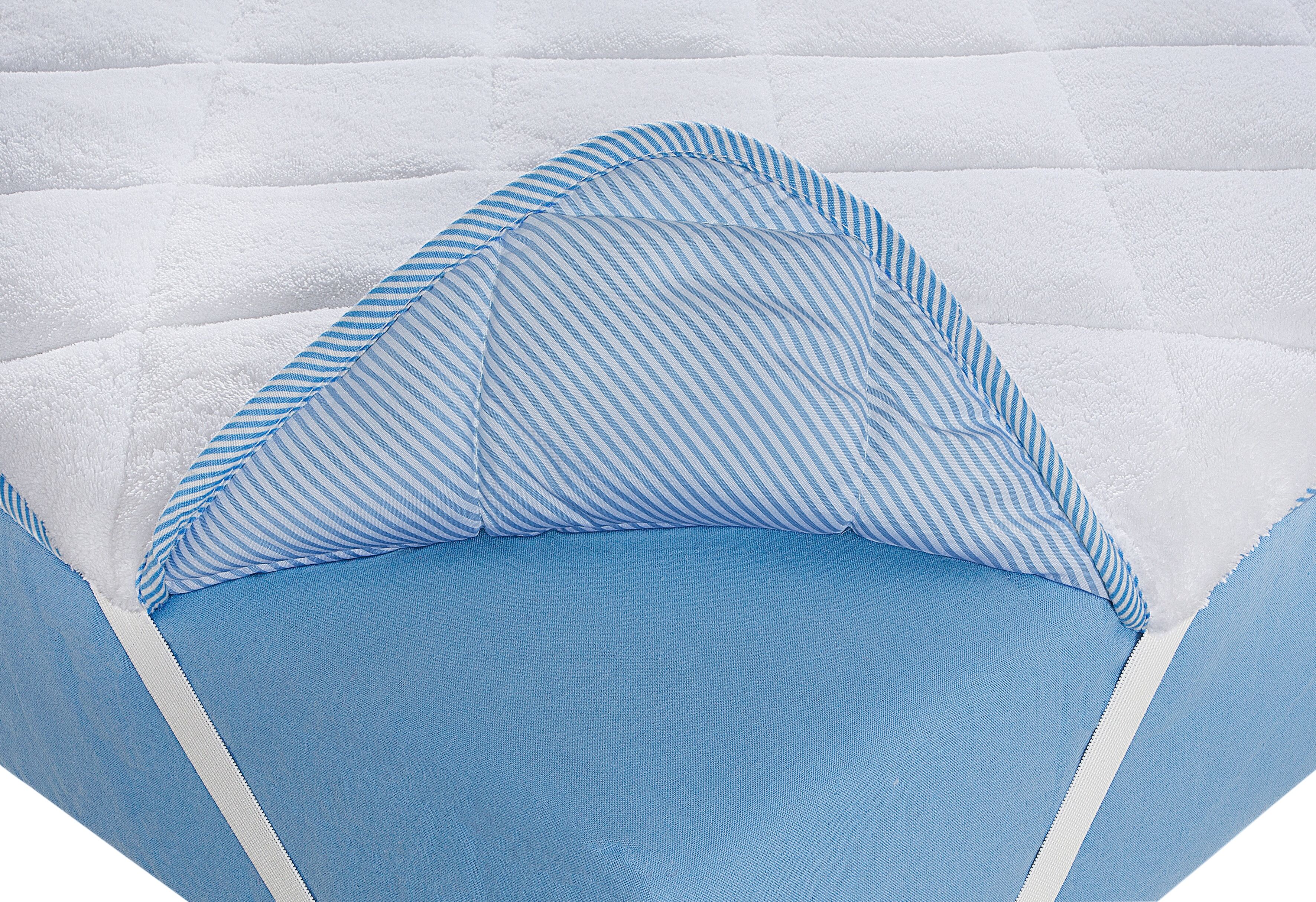 Matratzenauflage RIBECO "Top Cool", weiß, B:120cm L:200cm, Bezug: 100% Polyester, Matratzenzubehör, Mit über 1.000 positiven Kundenbewertungen