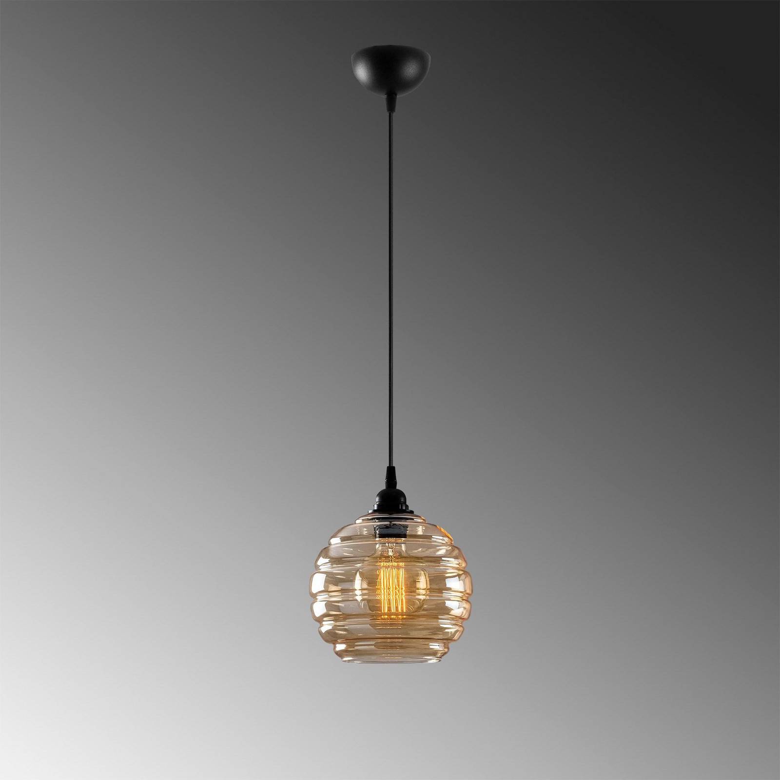 Glas Hängelampe Gold 010 Opviq, dimmbar, messing / gold, für Wohn- / Esszimmer, Glas, Pendelleuchte