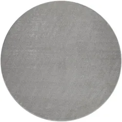 KURZFLORTEPPICH Waschbar, einfarbig, Silber, Ø 120 cm