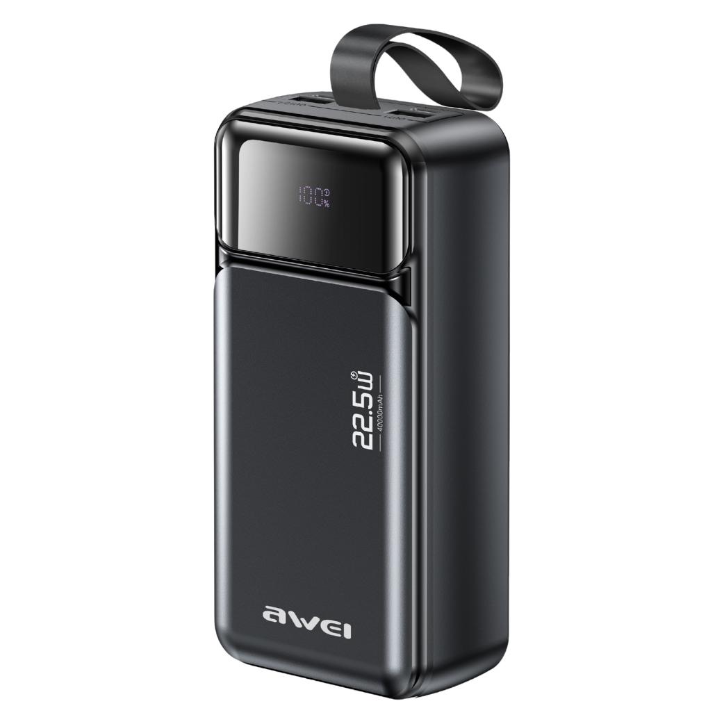 Awei Powerbank PA-105 40000 mAh 22,5 W PD 3xUSB-C schwarz (40000 mAh, 22.50 W) (Awe000311)