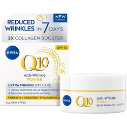 NIVEA, Gesichtscreme, Straffende Anti-Falten-Tagescreme Q10 Power 50 ml (50 ml, Tagescreme, SPF 15)