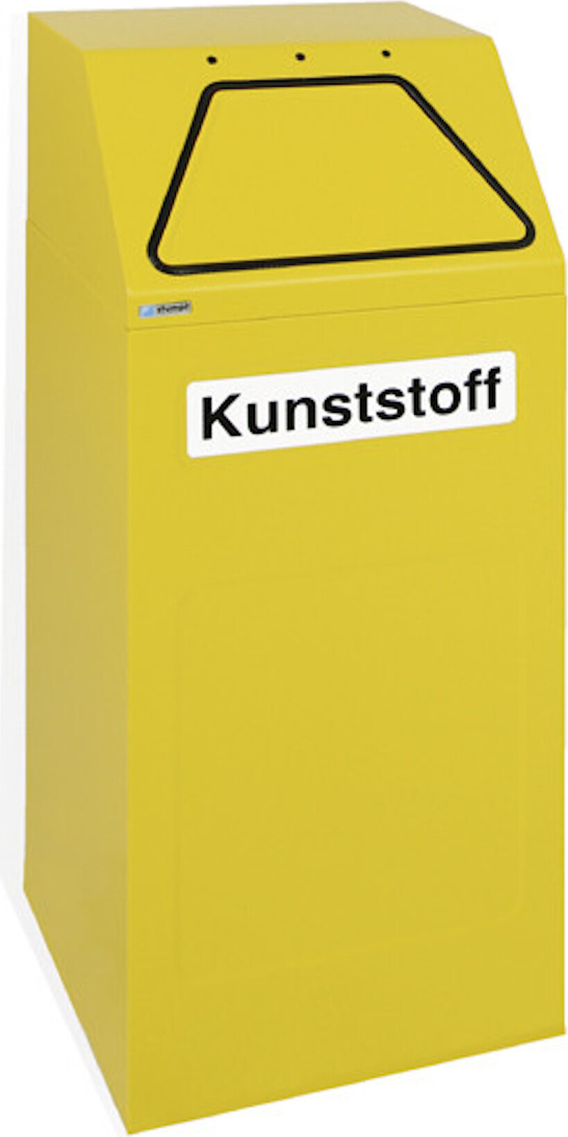 Abfallsammler mit verzinktem Stahleinsatz & selbstschließender Einwurfklappe | 65 Liter, HxBxT 97x40x38cm | Feuer- & Geruchshemmend | Feuerrot