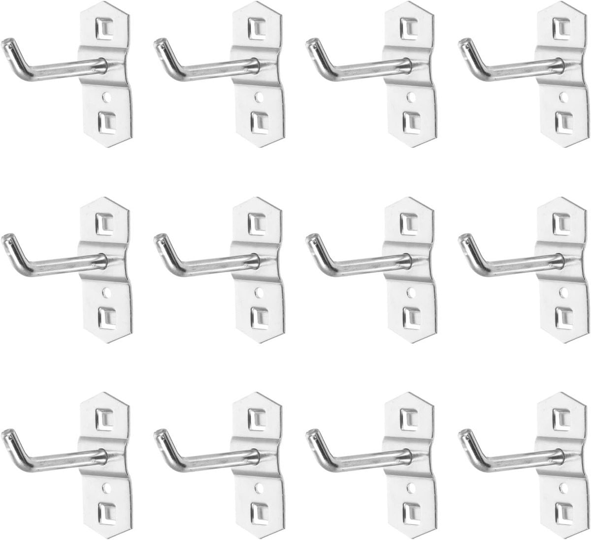 12 Stuks Metalen Pegboard Haken - Heavy Duty Haken voor Gereedschap Organisatie en Opslag