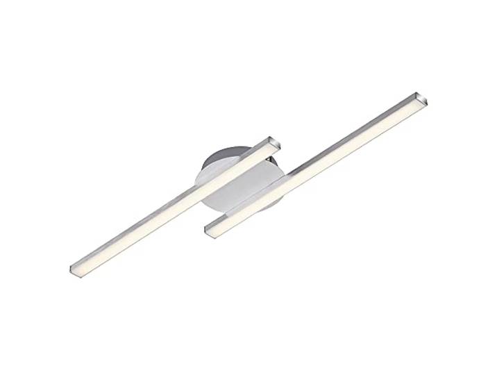 Briloner Leuchten – LED Deckenleuchte, Deckenlampe, 2-flammig, 2 x 6W, warm weißes Licht, 55.4 cm, aluminiumfarbig, Aluminium