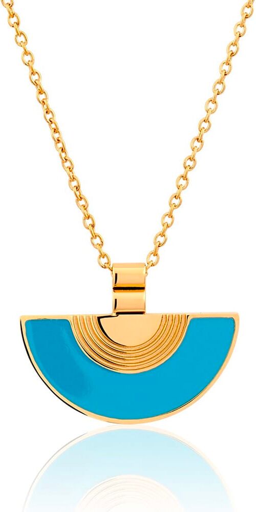 Collier Mississipi En Acier Jaune Et Laque Bleue Femme