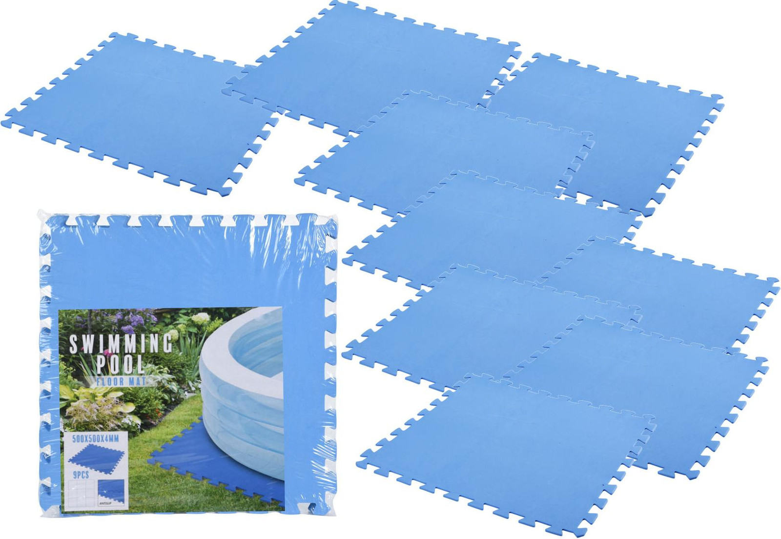 Spetebo Bodemmat blauw 4 mm - 9 stuks - 50 x 50 cm