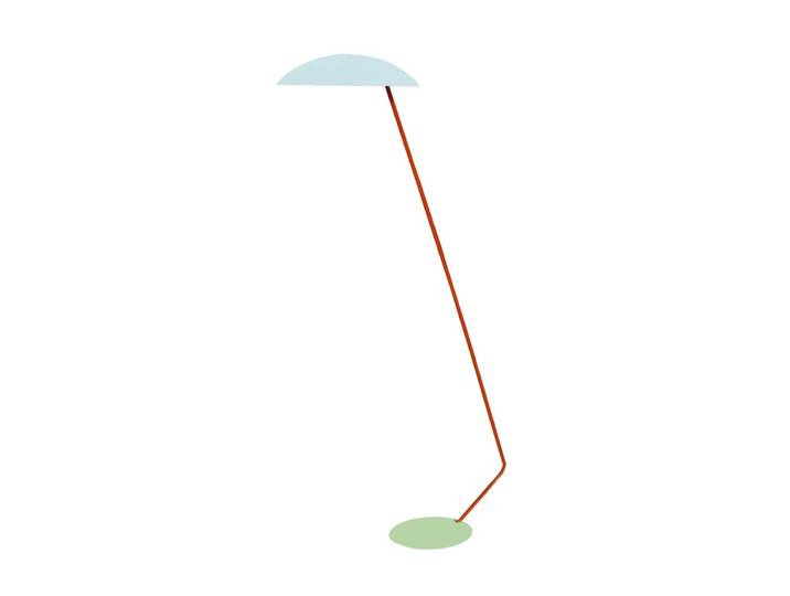 Lampadaire liseuse métal multicolore abat-jour bleu