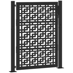 vidaXL Gartentor Schwarz 105x130 cm Stahl Kreuz-Design