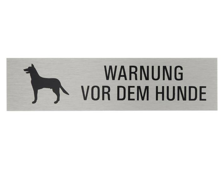 Warnung vor dem Hunde Schild aus Aluminium 16 × 4 cm