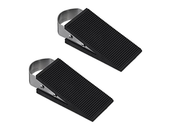 Relaxdays 10010084 butoirs de porte plat pack de 2 antidérapant\, butoir pour sol\, HLP : 3 x 5 x 12 cm