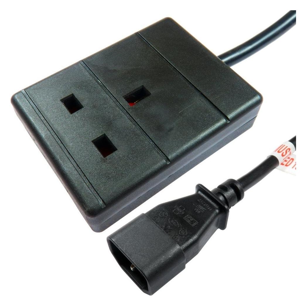 Spire IEC C14 to UK Mains Socket Power Cord, 0.5M, Black (0.50 m) (RB-001-1G)