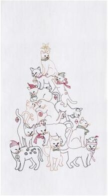 C&F Home Cat Christmas Tree Towel Set of 2