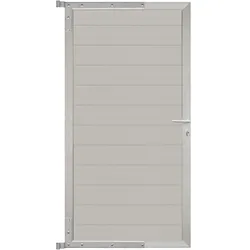 T&J  MAX-Tor-Komplettset  90  x  173  cm,  Füllung  beige,  Rahmen  silber