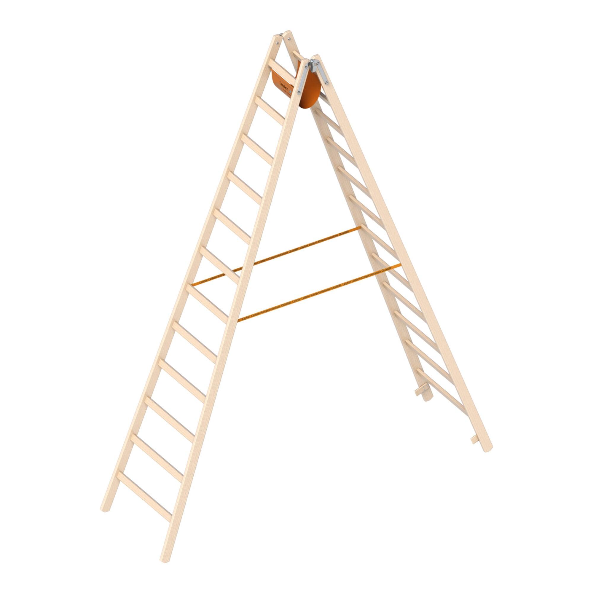 Layher Holzstehleiter 1053 2x12 Sprossen Ö-Norm Z1501 (1053212)