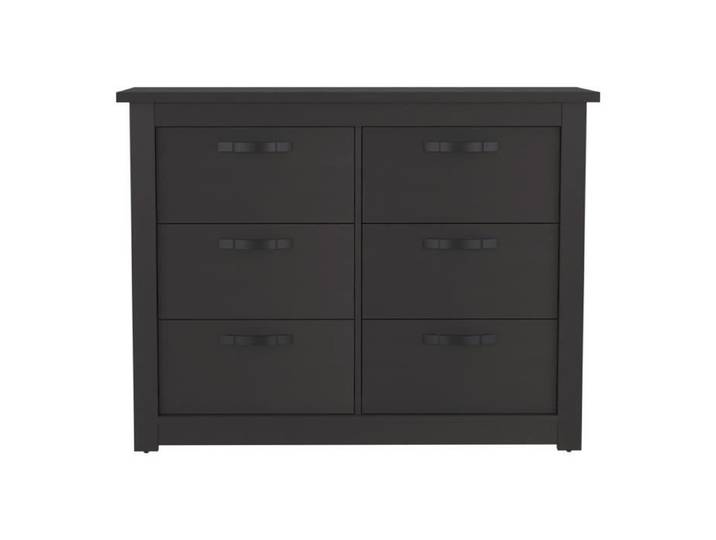 Commode Becca de 120 cm avec 6 tiroirs wengé